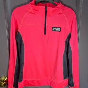 📌 3/$20--PINK Victoria’s Secret Long Sleeve Quarter-Zip Hot Pink Pullover